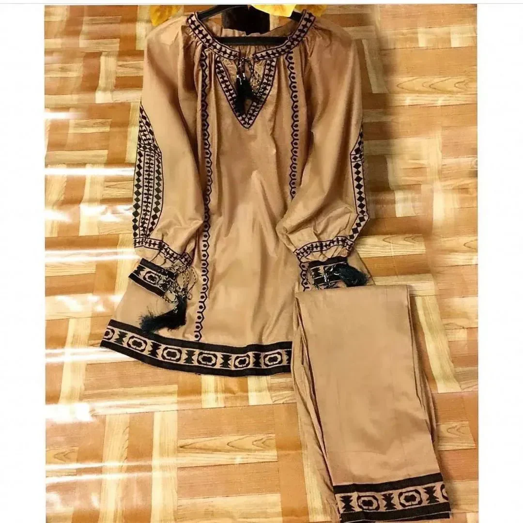 Brown Chocolate Embroidery Two Piece - Image 5