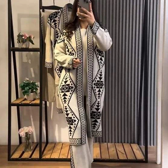 Printed Fleece Gown 3PC - Set - Image 6