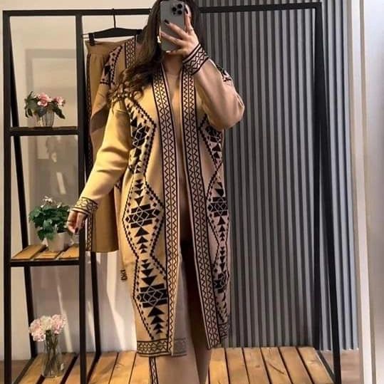 Printed Fleece Gown 3PC - Set - Image 8