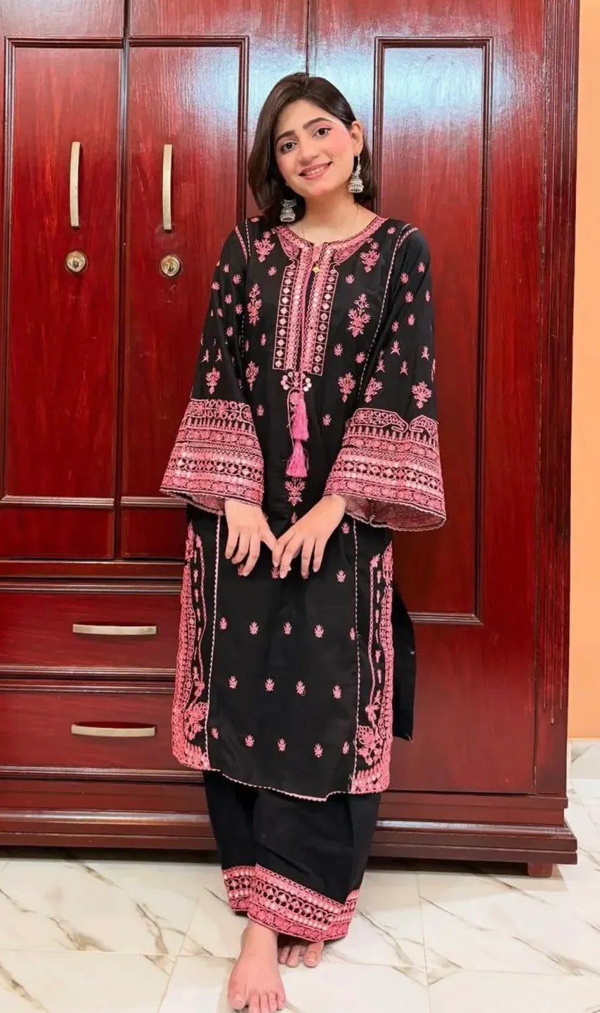 Sayira Embroiderd Stitched Dress - Image 4