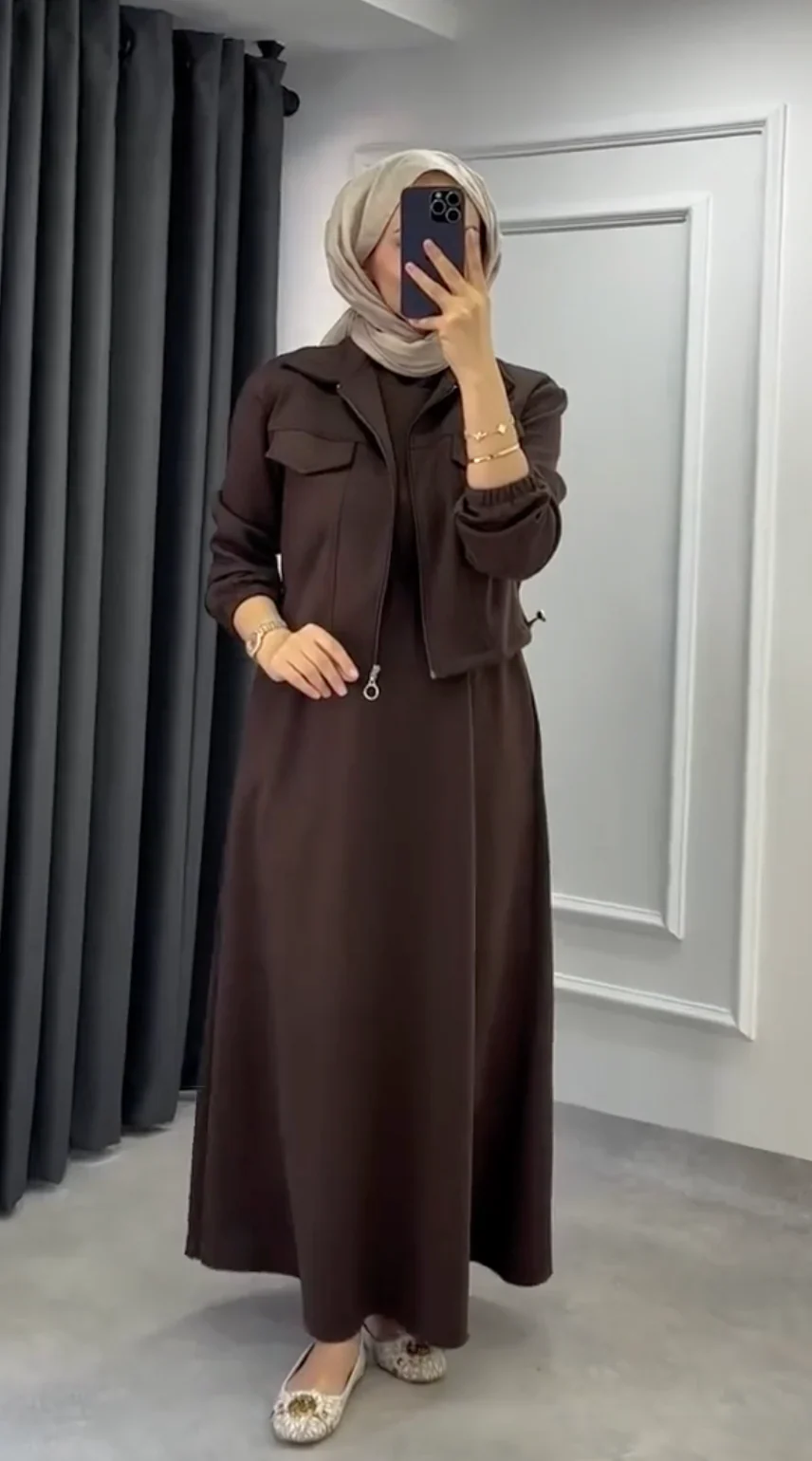 Sharjeena Winter Jacket Maxi 2-PC - Image 8