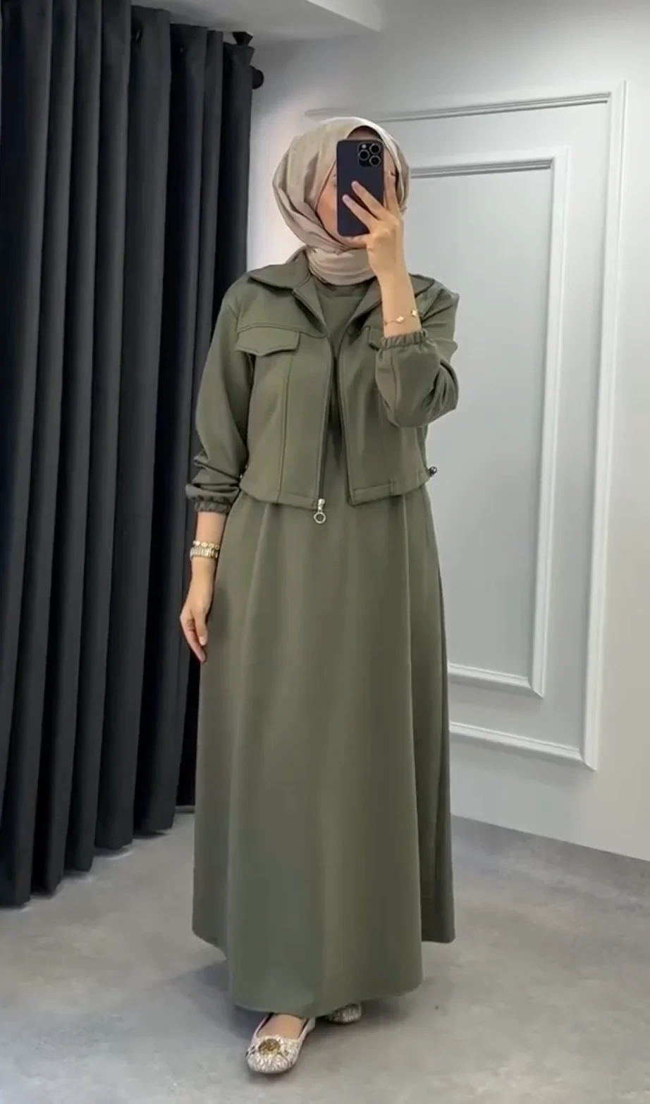 Sharjeena Winter Jacket Maxi 2-PC - Image 9